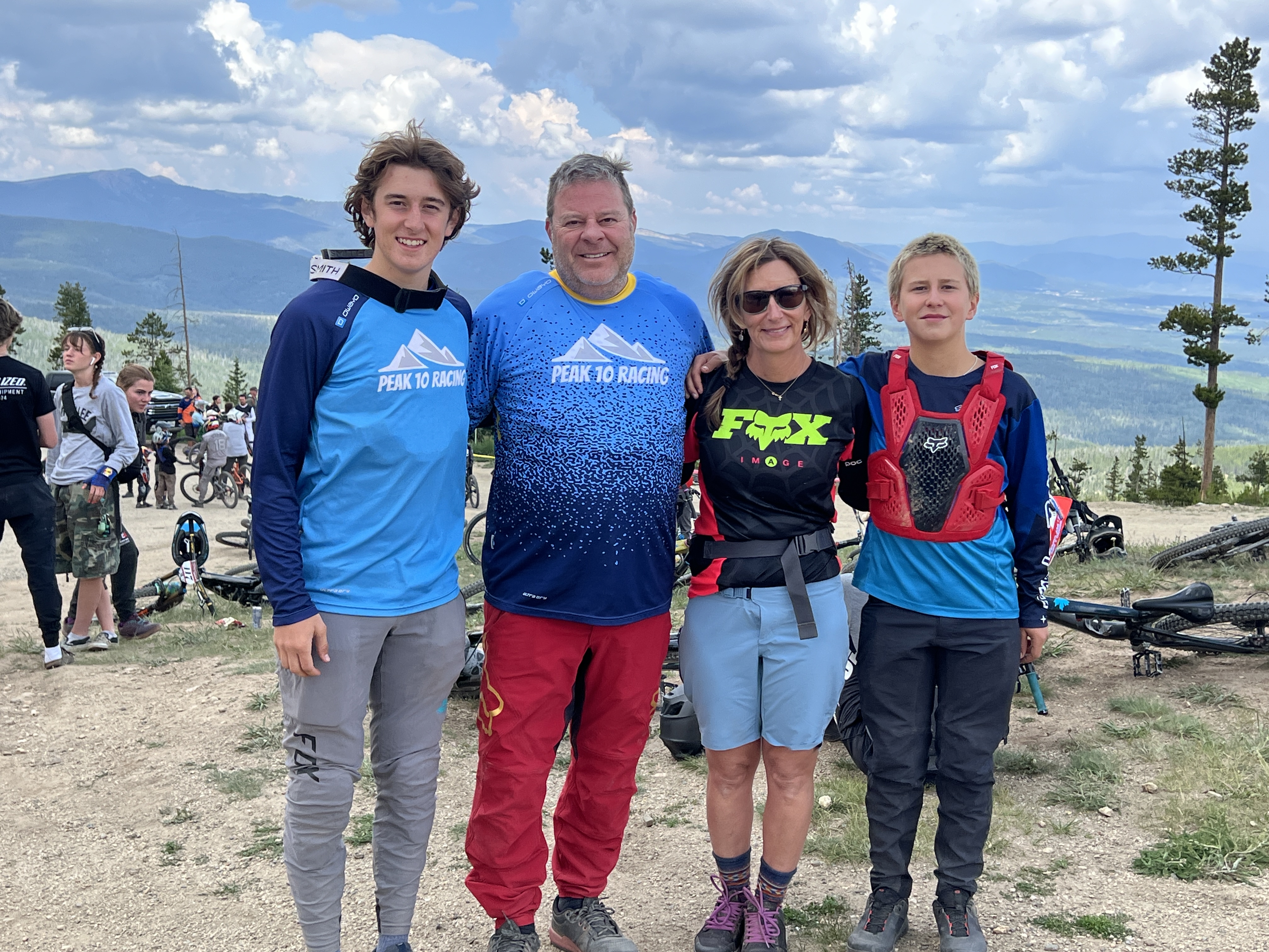 Peak 10 Racing family and riders at a mountain bike event